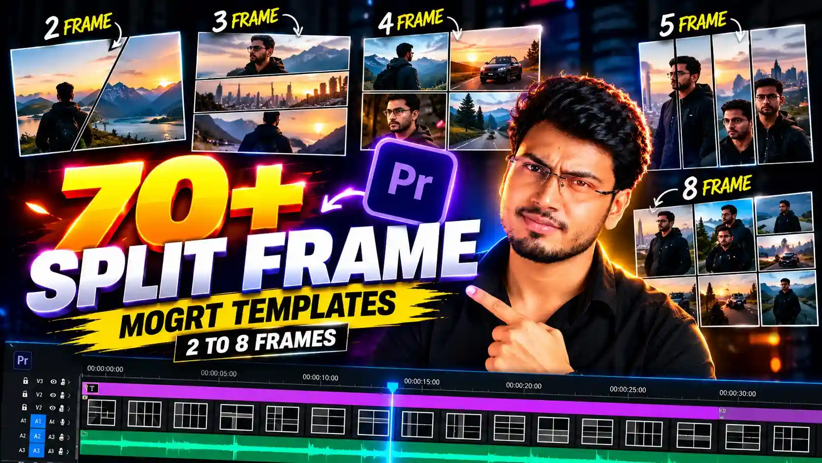 70+ Split Frame MOGRT Templates